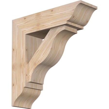 Ekena Millwork Funston Traditional Smooth Bracket w/ Offset Brace, Douglas Fir, 7 1/2"W x 26"D x 26"H BKT0806X26X26FST01SDF